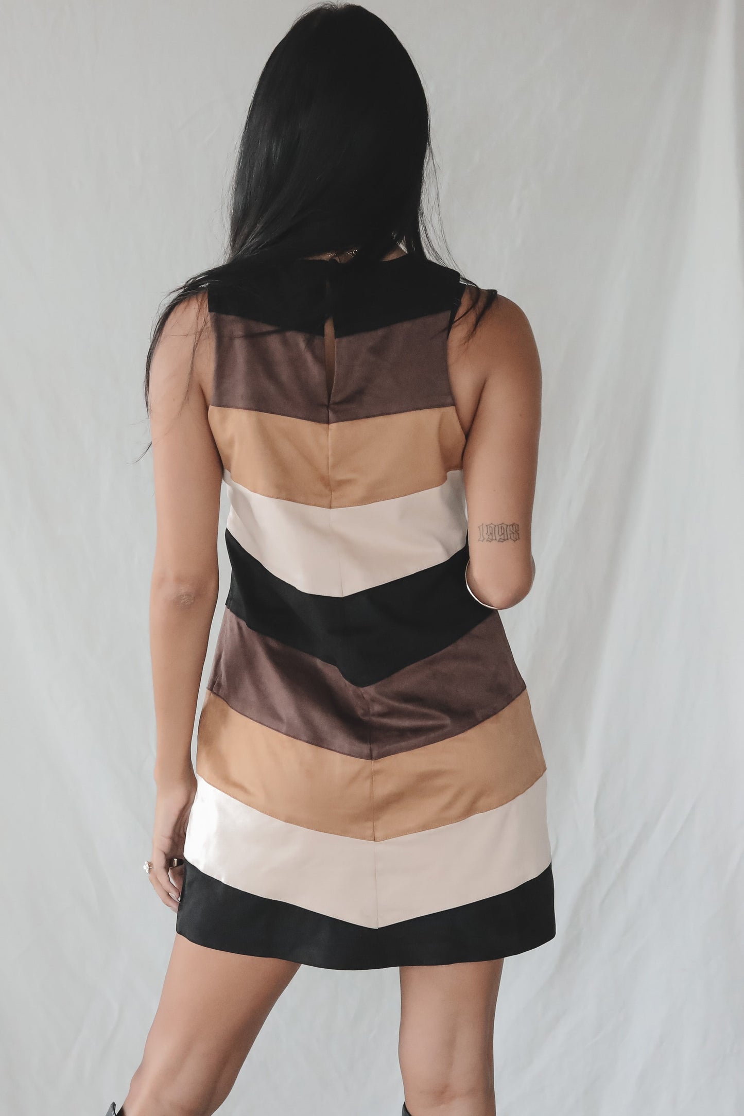 SHOW ME YOUR MUMU Mod Mini Dress - Faux Suede Cheveron