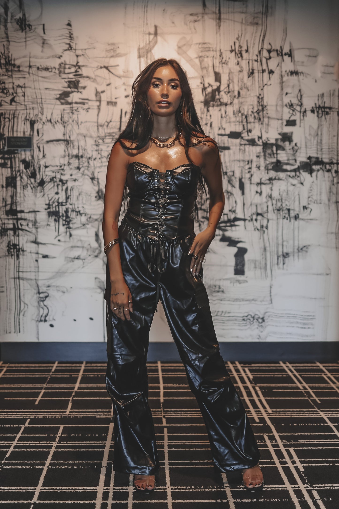My Fit Bad Black Leather Corset