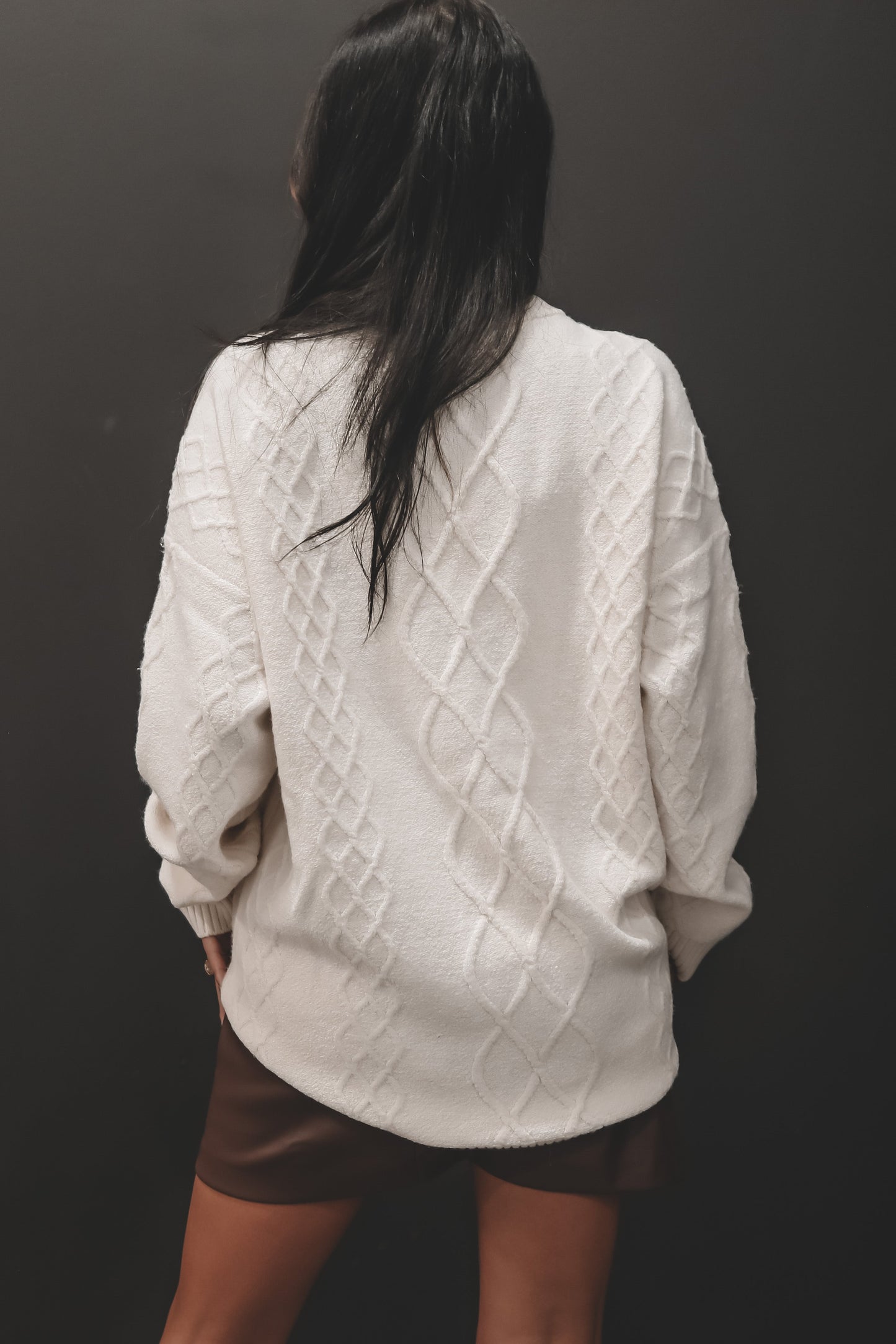 SHOW ME YOUR MUMU Canyon Tunic Sweater - Cream Fuzzy Knit